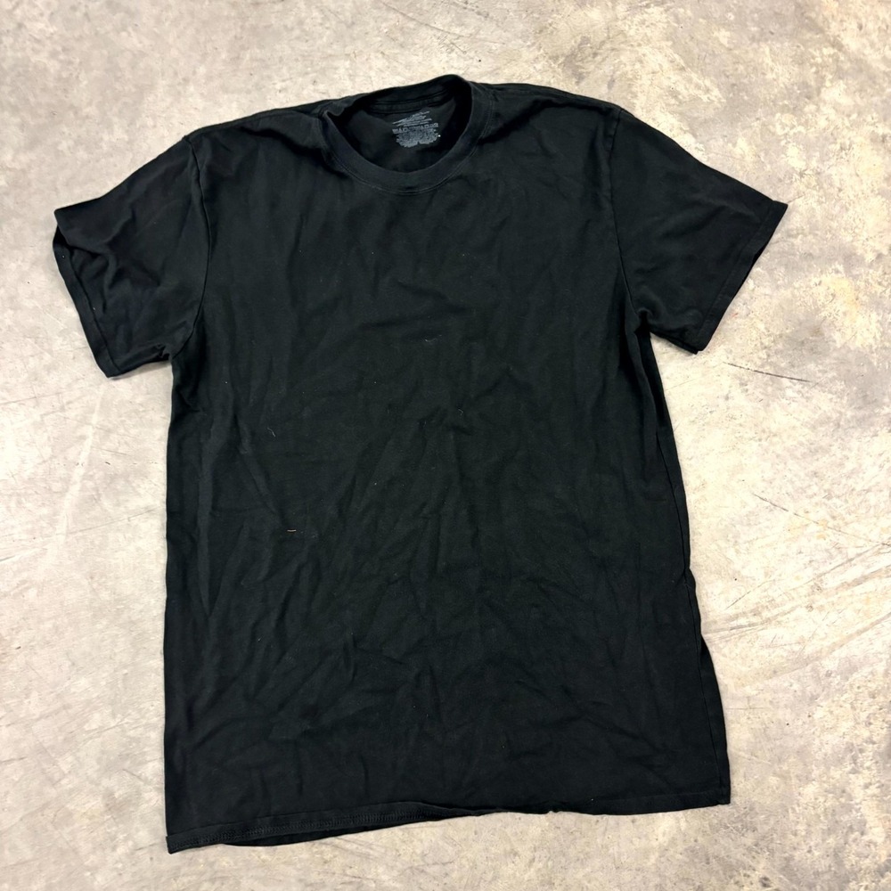 Hanes Black Short Sleeve T-Shirt Adult Large M ComfortSoft Cotton Crew Neck Tee